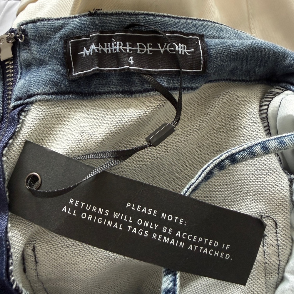 Maniere De Voir Denim Jumpsuit Size 4 - Picture 7 of 7